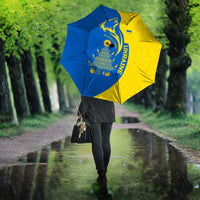 Ukraine Christmas Umbrella with Howling Wolf Sunflower Tree and Traditional Ornament Design - Wonder Print Shop