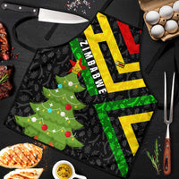 Zimbabwe Christmas Apron with Flag Colors Xmas Tree and Holiday - Wonder Print Shop