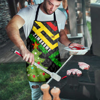 Zimbabwe Christmas Apron with Flag Colors Xmas Tree and Holiday - Wonder Print Shop