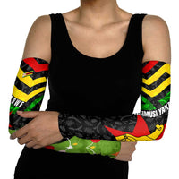 Zimbabwe Christmas Arm Sleeves with Flag Colors Xmas Tree and Holiday - Wonder Print Shop