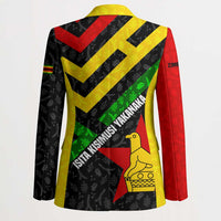 Zimbabwe Christmas Blazer with Flag Colors Xmas Tree and Holiday - Wonder Print Shop
