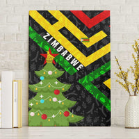 Zimbabwe Christmas Canvas Wall Art with Flag Colors Xmas Tree and Holiday - Wonder Print Shop