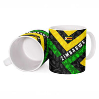 Zimbabwe Christmas Ceramic Mug with Flag Colors Xmas Tree and Holiday - Wonder Print Shop