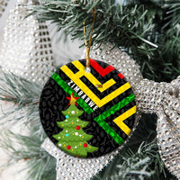 Zimbabwe Christmas Ceramic Ornament with Flag Colors Xmas Tree and Holiday - Wonder Print Shop
