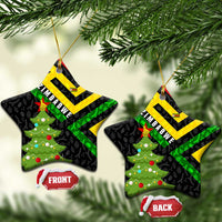 Zimbabwe Christmas Ceramic Ornament with Flag Colors Xmas Tree and Holiday - Wonder Print Shop