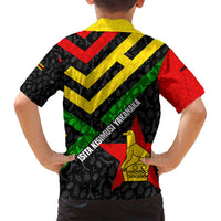 Zimbabwe Christmas Family Matching Long Sleeve Bodycon Dress and Hawaiian Shirt with Flag Colors Xmas Tree and Holiday - Wonder Print Shop