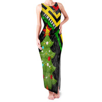 Zimbabwe Christmas Family Matching Tank Maxi Dress and Hawaiian Shirt with Flag Colors Xmas Tree and Holiday - Wonder Print Shop