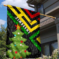 Zimbabwe Christmas Garden Flag with Flag Colors Xmas Tree and Holiday - Wonder Print Shop