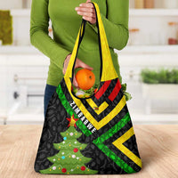 Zimbabwe Christmas Grocery Bag with Flag Colors Xmas Tree and Holiday - Wonder Print Shop