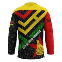 Zimbabwe Christmas Hockey Jersey with Flag Colors Xmas Tree and Holiday - Wonder Print Shop