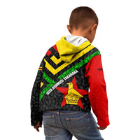 Zimbabwe Christmas Kid Hoodie with Flag Colors Xmas Tree and Holiday - Wonder Print Shop