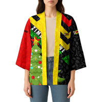 Zimbabwe Christmas Kimono with Flag Colors Xmas Tree and Holiday - Wonder Print Shop