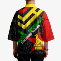 Zimbabwe Christmas Kimono with Flag Colors Xmas Tree and Holiday - Wonder Print Shop