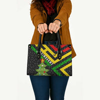 Zimbabwe Christmas Leather Bag with Flag Colors Xmas Tree and Holiday - Wonder Print Shop