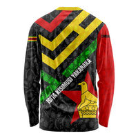 Zimbabwe Christmas Long Sleeve Shirt with Flag Colors Xmas Tree and Holiday - Wonder Print Shop