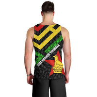 Zimbabwe Christmas Men Tank Top with Flag Colors Xmas Tree and Holiday - Wonder Print Shop