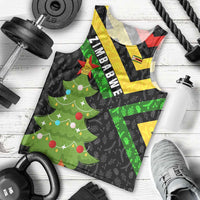Zimbabwe Christmas Men Tank Top with Flag Colors Xmas Tree and Holiday - Wonder Print Shop