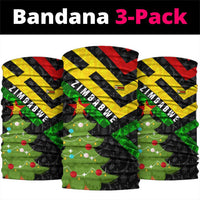 Zimbabwe Christmas Neck Gaiter with Flag Colors Xmas Tree and Holiday - Wonder Print Shop