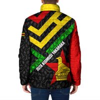 Zimbabwe Christmas Padded Jacket with Flag Colors Xmas Tree and Holiday - Wonder Print Shop