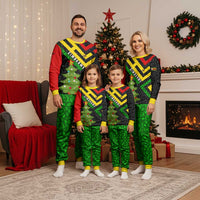 Zimbabwe Christmas Pajama Set with Flag Colors Xmas Tree and Holiday - Wonder Print Shop
