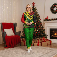 Zimbabwe Christmas Pajama Set with Flag Colors Xmas Tree and Holiday - Wonder Print Shop