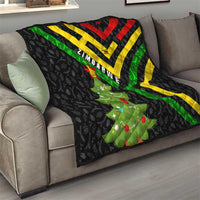 Zimbabwe Christmas Quilt with Flag Colors Xmas Tree and Holiday - Wonder Print Shop