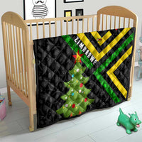 Zimbabwe Christmas Quilt with Flag Colors Xmas Tree and Holiday - Wonder Print Shop