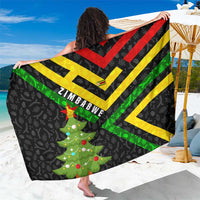 Zimbabwe Christmas Sarong with Flag Colors Xmas Tree and Holiday - Wonder Print Shop