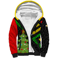 Zimbabwe Christmas Sherpa Hoodie with Flag Colors Xmas Tree and Holiday - Wonder Print Shop