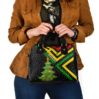 Zimbabwe Christmas Shoulder Handbag with Flag Colors Xmas Tree and Holiday - Wonder Print Shop