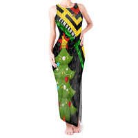 Zimbabwe Christmas Tank Maxi Dress with Flag Colors Xmas Tree and Holiday - Wonder Print Shop