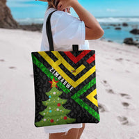 Zimbabwe Christmas Tote Bag with Flag Colors Xmas Tree and Holiday - Wonder Print Shop