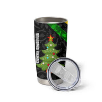 Zimbabwe Christmas Tumbler Cup with Flag Colors Xmas Tree and Holiday - Wonder Print Shop