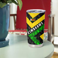Zimbabwe Christmas Tumbler Cup with Flag Colors Xmas Tree and Holiday - Wonder Print Shop