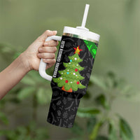 Zimbabwe Christmas Tumbler With Handle with Flag Colors Xmas Tree and Holiday - Wonder Print Shop