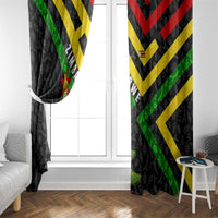 Zimbabwe Christmas Window Curtain with Flag Colors Xmas Tree and Holiday - Wonder Print Shop
