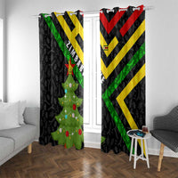 Zimbabwe Christmas Window Curtain with Flag Colors Xmas Tree and Holiday - Wonder Print Shop