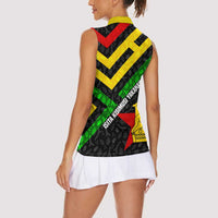 Zimbabwe Christmas Women Sleeveless Polo Shirt with Flag Colors Xmas Tree and Holiday - Wonder Print Shop