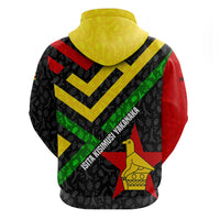 Zimbabwe Christmas Zip Hoodie with Flag Colors Xmas Tree and Holiday - Wonder Print Shop