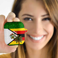 Zimbabwe Christmas AirPods Case with Festive Santa Palm Tree and Red Yellow Green Flag - Wonder Print Shop