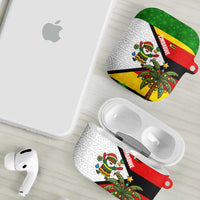 Zimbabwe Christmas AirPods Case with Festive Santa Palm Tree and Red Yellow Green Flag - Wonder Print Shop