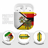 Zimbabwe Christmas AirPods Case with Festive Santa Palm Tree and Red Yellow Green Flag - Wonder Print Shop