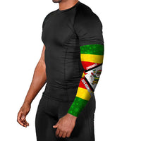 Zimbabwe Christmas Arm Sleeves with Festive Santa Palm Tree and Red Yellow Green Flag - Wonder Print Shop