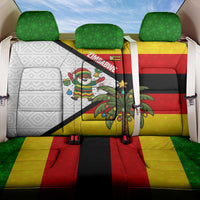 Zimbabwe Christmas Back Car Seat Cover with Festive Santa Palm Tree and Red Yellow Green Flag - Wonder Print Shop