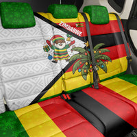 Zimbabwe Christmas Back Car Seat Cover with Festive Santa Palm Tree and Red Yellow Green Flag - Wonder Print Shop