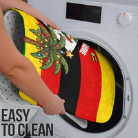 Zimbabwe Christmas Bathroom Set with Festive Santa Palm Tree and Red Yellow Green Flag - Wonder Print Shop