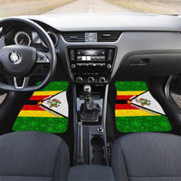Zimbabwe Christmas Car Mats with Festive Santa Palm Tree and Red Yellow Green Flag - Wonder Print Shop