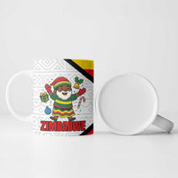 Zimbabwe Christmas Ceramic Mug with Festive Santa Palm Tree and Red Yellow Green Flag - Wonder Print Shop