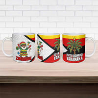 Zimbabwe Christmas Ceramic Mug with Festive Santa Palm Tree and Red Yellow Green Flag - Wonder Print Shop