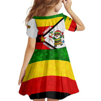 Zimbabwe Christmas Family Matching Summer Maxi Dress and Hawaiian Shirt with Festive Santa Palm Tree and Red Yellow Green Flag - Wonder Print Shop